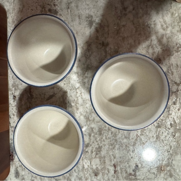 3 Vintage Pfaltzgraff Yorktowne Blue Floral custard cups B1.6 - Picture 3 of 10